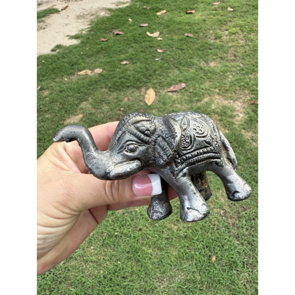 Unbranded Other - Safari Elephant in Costume Figurine 2.5 ” Metal Sculpture Decor Made In India